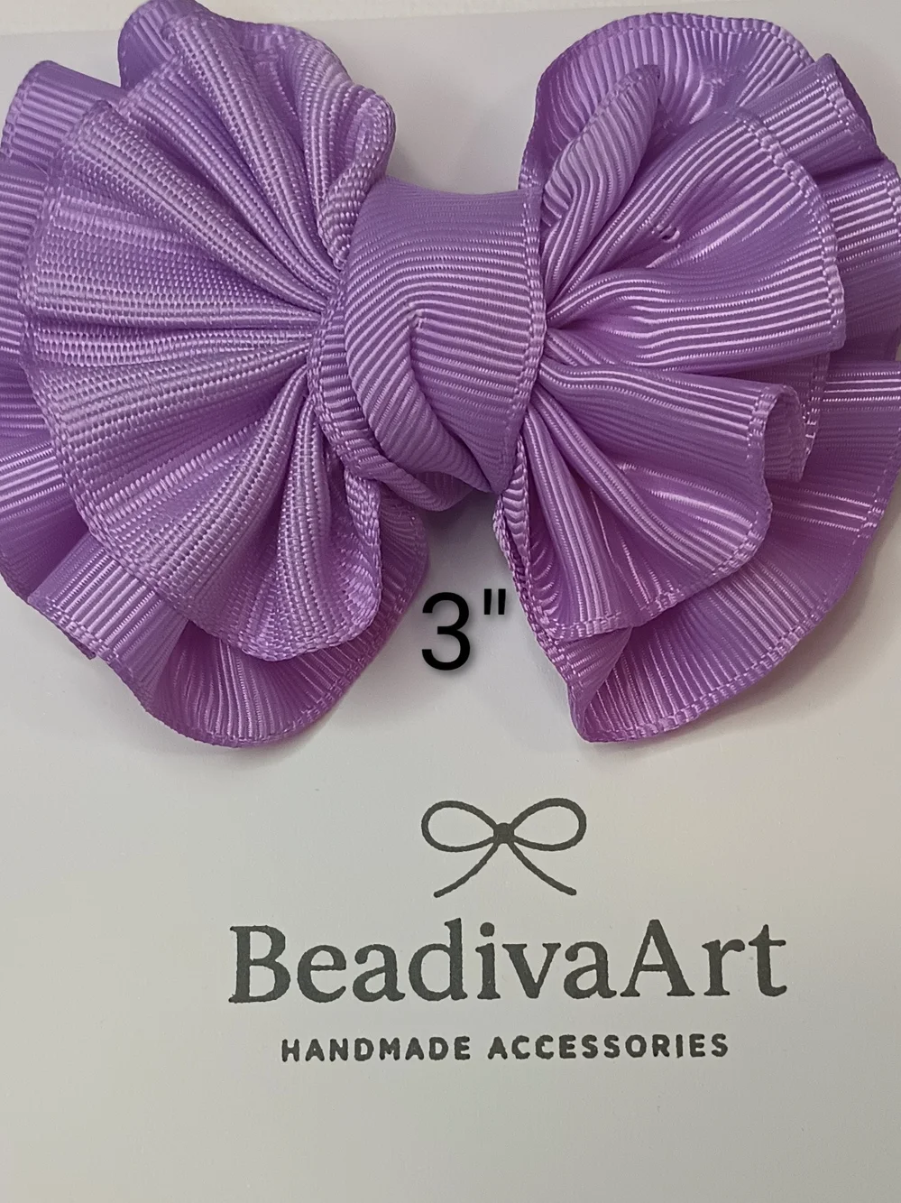 Handmade Bow Girls Ruffled Bow Hair Clips — Purple, Blue & Yellow🎀✨